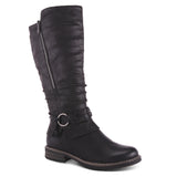 Kabuta Mid-Calf Stylish Vegan Leather Boot in Black