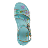 Anneka Refreshing Tri-Strap adjustable sandal in Sky Blue Multi