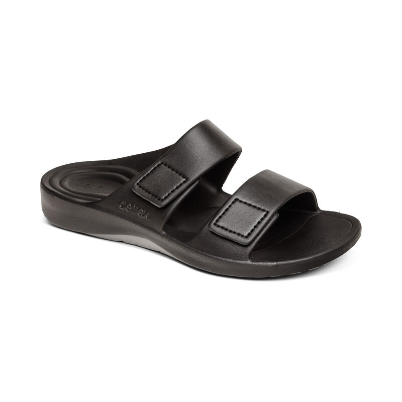 Milos 2 Strap Orthotic Slide in Black