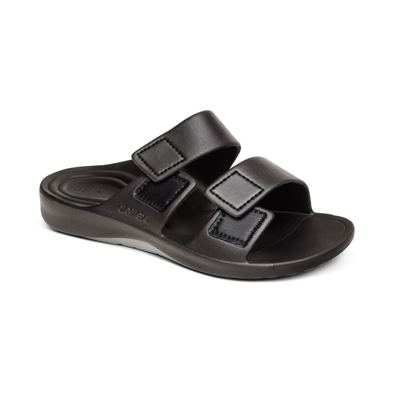 Milos 2 Strap Orthotic Slide in Black