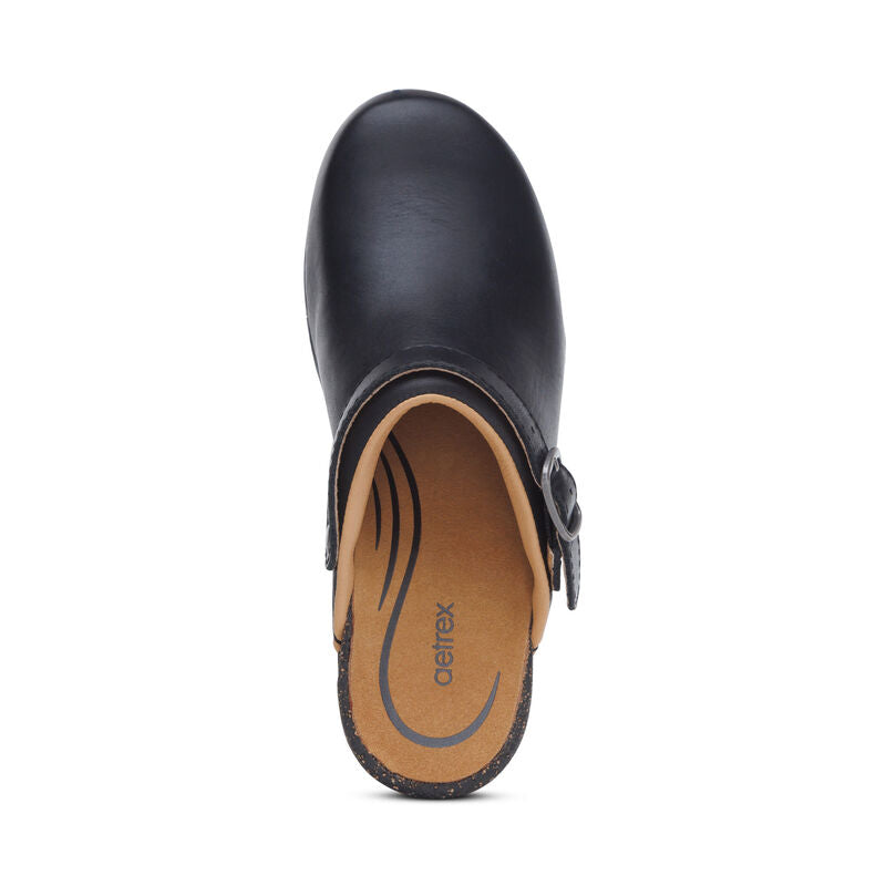 Beckie Cork Clog with Convertible Sling Back in Black CLOSEOUTS