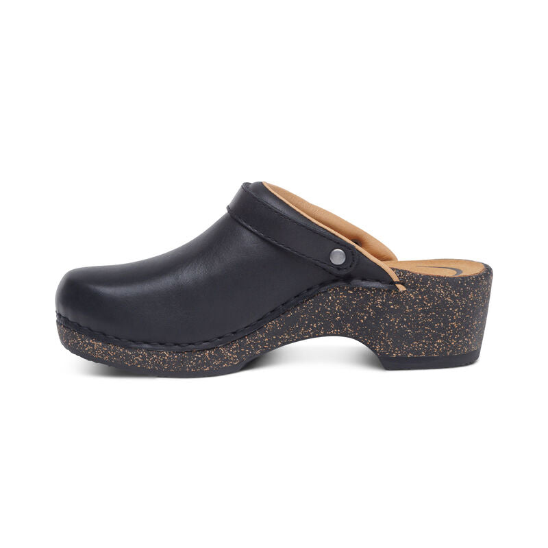 Beckie Cork Clog with Convertible Sling Back in Black CLOSEOUTS