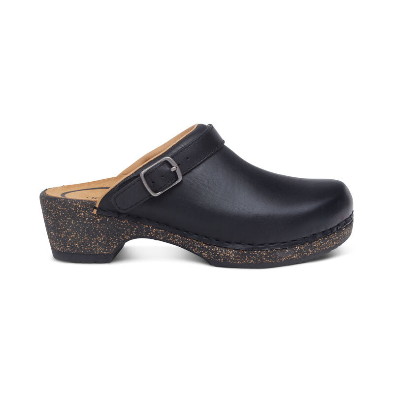 Beckie Cork Clog with Convertible Sling Back in Black CLOSEOUTS