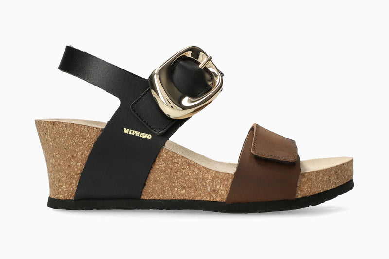 Leandre Lightweight Walking Wedge Sandal in Dark Brown