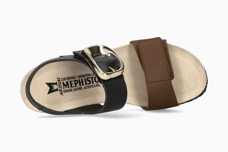 Leandre Lightweight Walking Wedge Sandal in Dark Brown