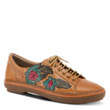 Libbi Painted Floral Sneaker in Camel CLOSEOUTS