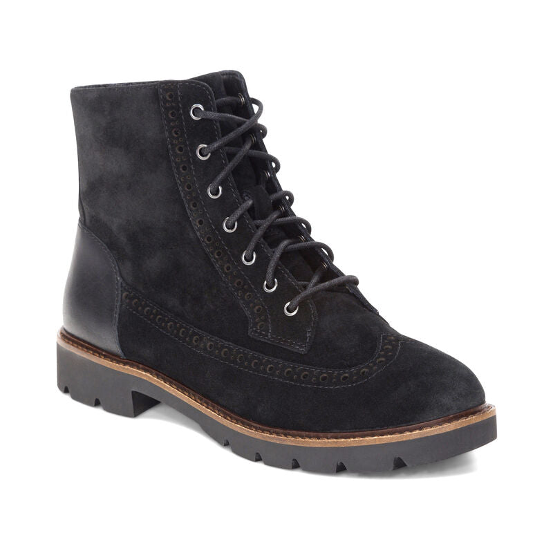 Margot Brogue Lace-Up Boot in Black