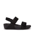 Lulu Adjustable Back Strap Sandal in Shimmerlux Black