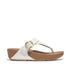 Lulu Toe Post Buckle Sandal in White Leather