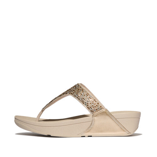 Lulu Toe Post Crystal Mix Metallic in Platino