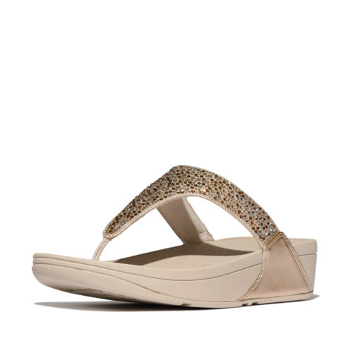 Lulu Toe Post Crystal Mix Metallic in Platino