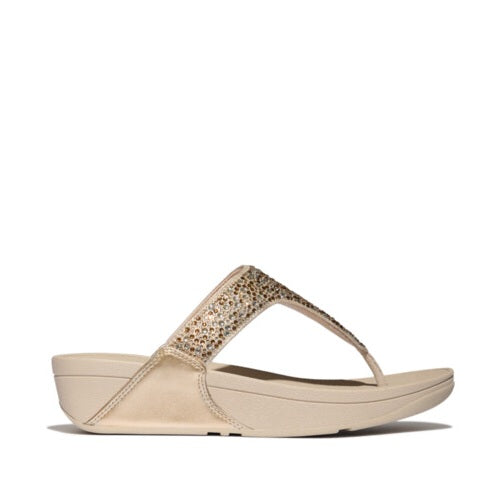 Lulu Toe Post Crystal Mix Metallic in Platino