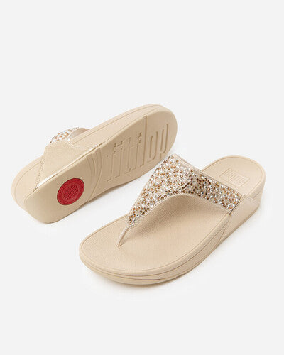 Lulu Toe Post Crystal Mix Metallic in Platino