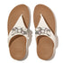 Lulu Jewel Deluxe Toe Post  Sandal in White Leather