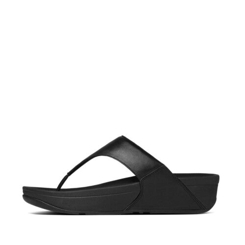 Lulu Toe Post Sandal in Black Leather