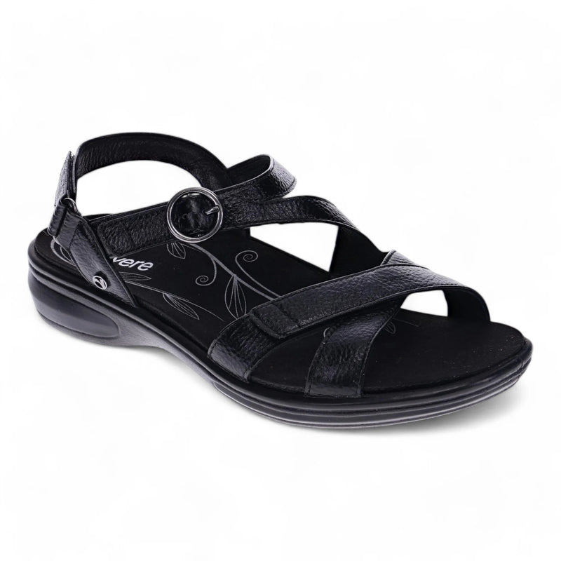 Nagoya Adjustable Strappy Sandal in Black Pebble CLOSEOUTS