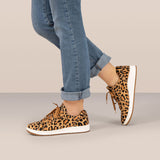 Blake Comfort Sneaker in Lace Up Leopard