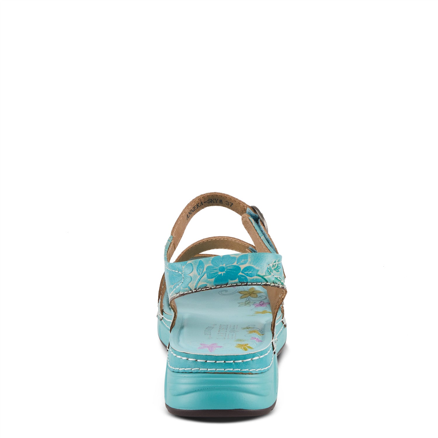 Anneka Refreshing Tri-Strap adjustable sandal in Sky Blue Multi