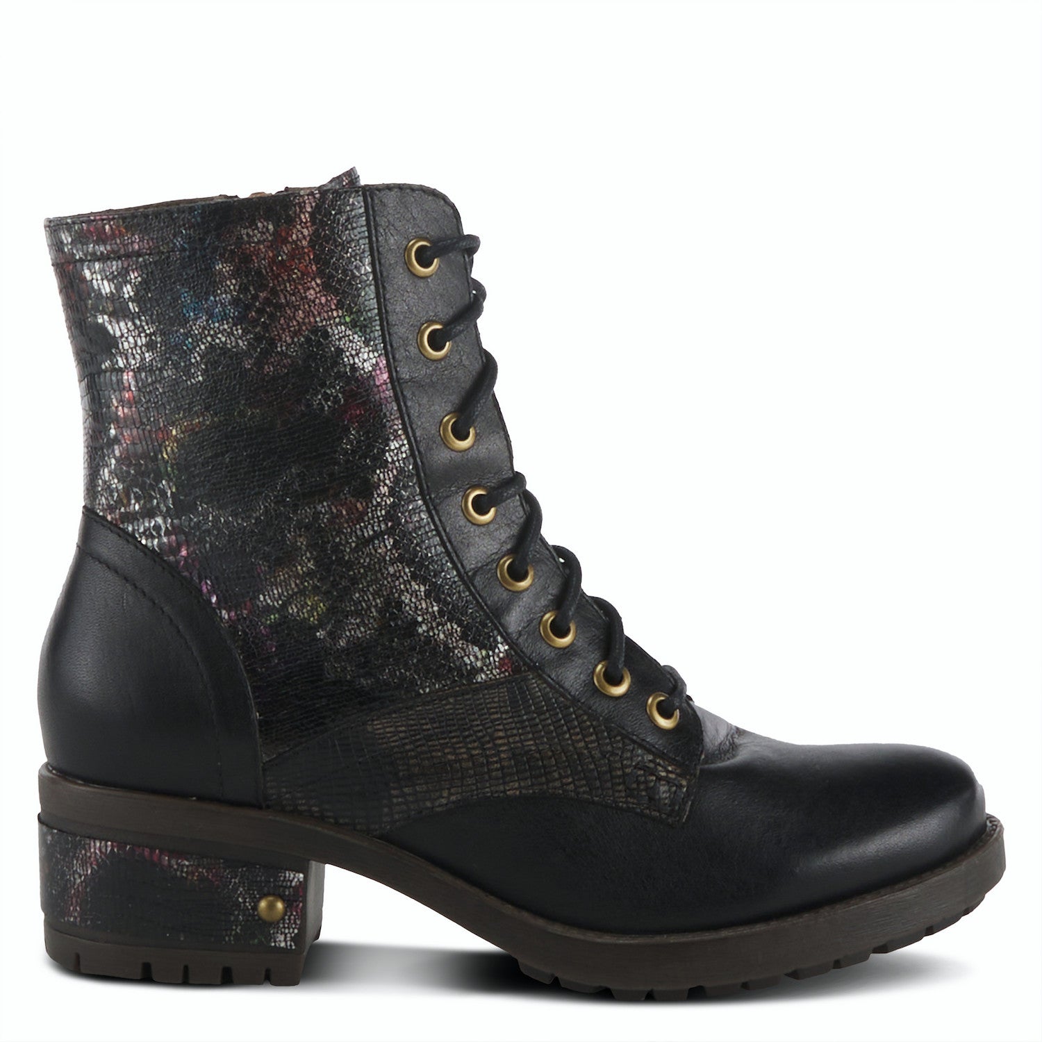 Marty Met Zipper Boot in Black Multi