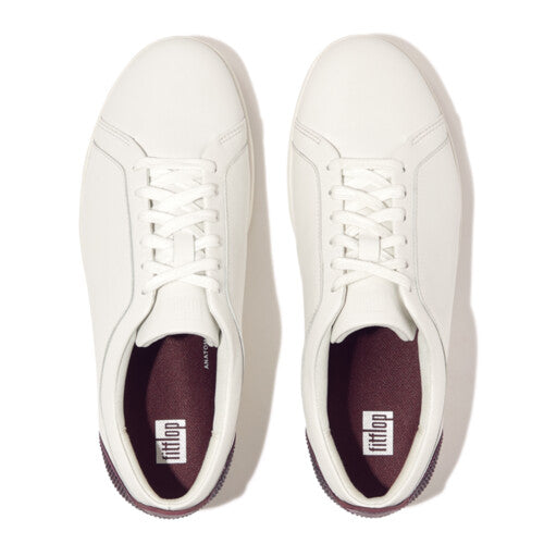 Rally Crystal Backtab Leather Sneaker in Urban White/ Mauve Wine