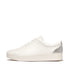 Rally Crystal Backtab Leather Sneaker in White Silver