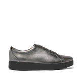 Rally Lace-Up Leather Sneaker in Pewter