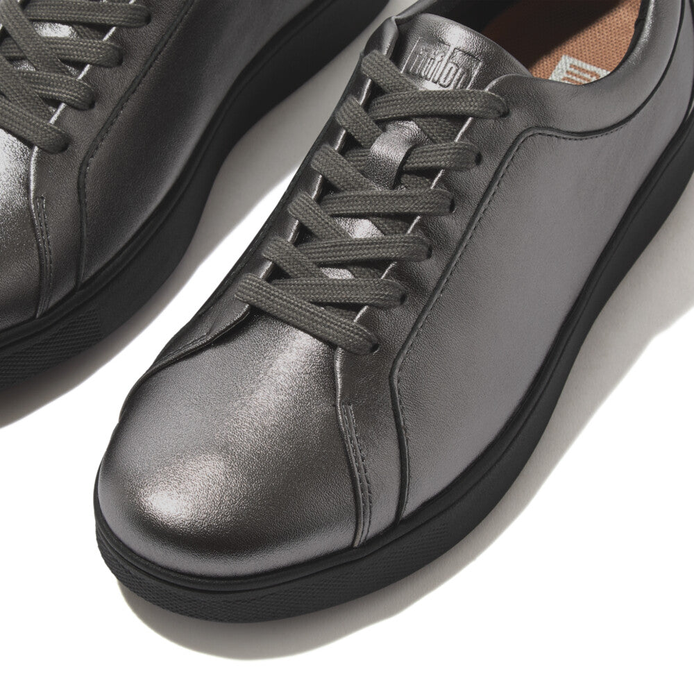 Rally Lace-Up Leather Sneaker in Pewter