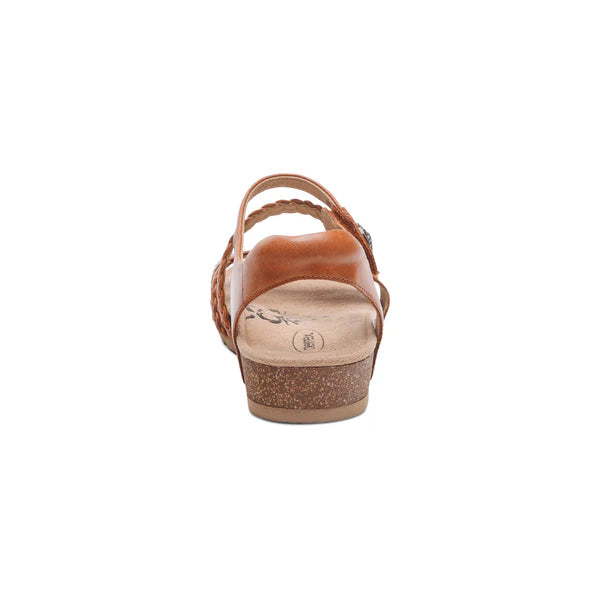 Jillian Braided Quarter Strap Sandal in Cognac