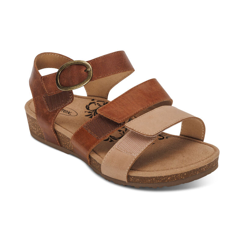 Lilly Multi-AdjustaStrap Sandal in Walnut