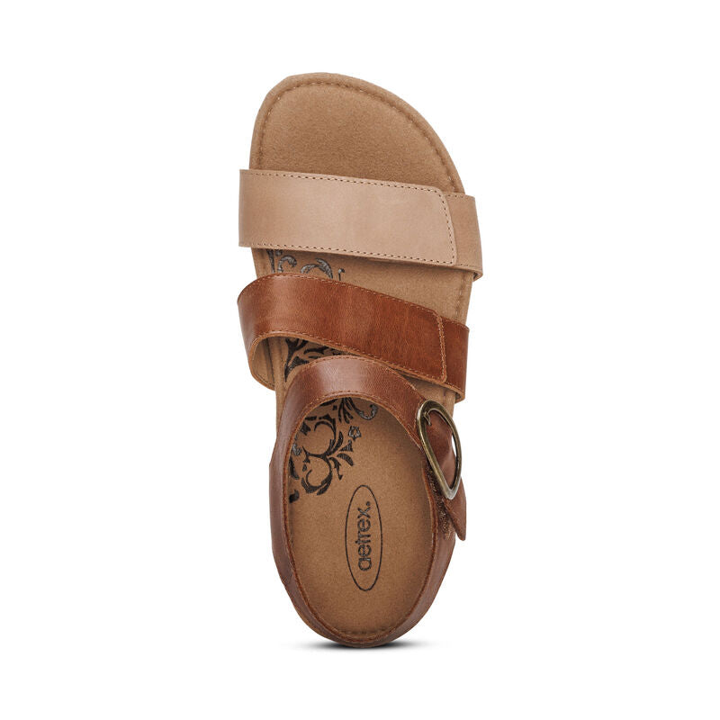 Lilly Multi-AdjustaStrap Sandal in Walnut