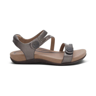 Jess Walking Sandal in Pewter Sparkle