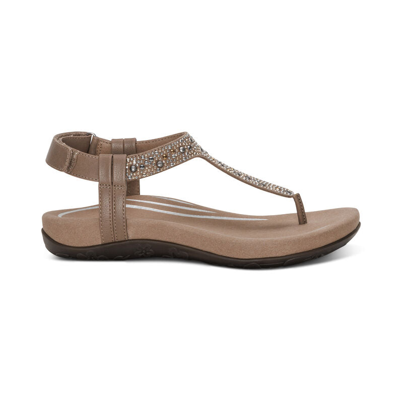 Marni Toe Post Walking Sandal in Taupe Sparkle