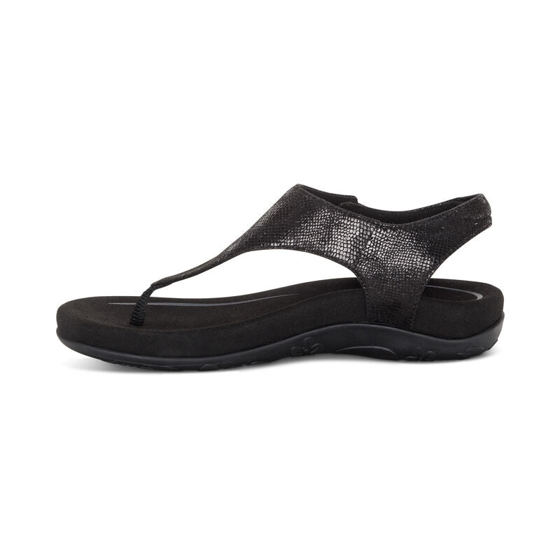 Ellie Toe Post Walking Sandal in Black