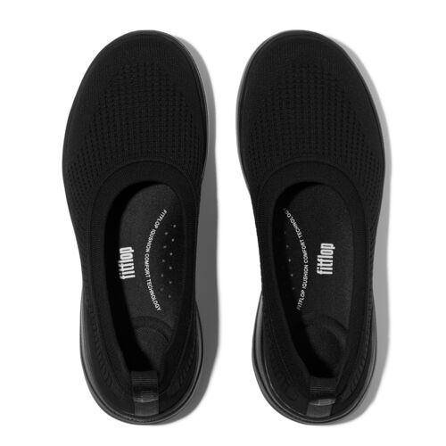 Super-Q Knit Ballet Flats Mary Jane in Black Suede