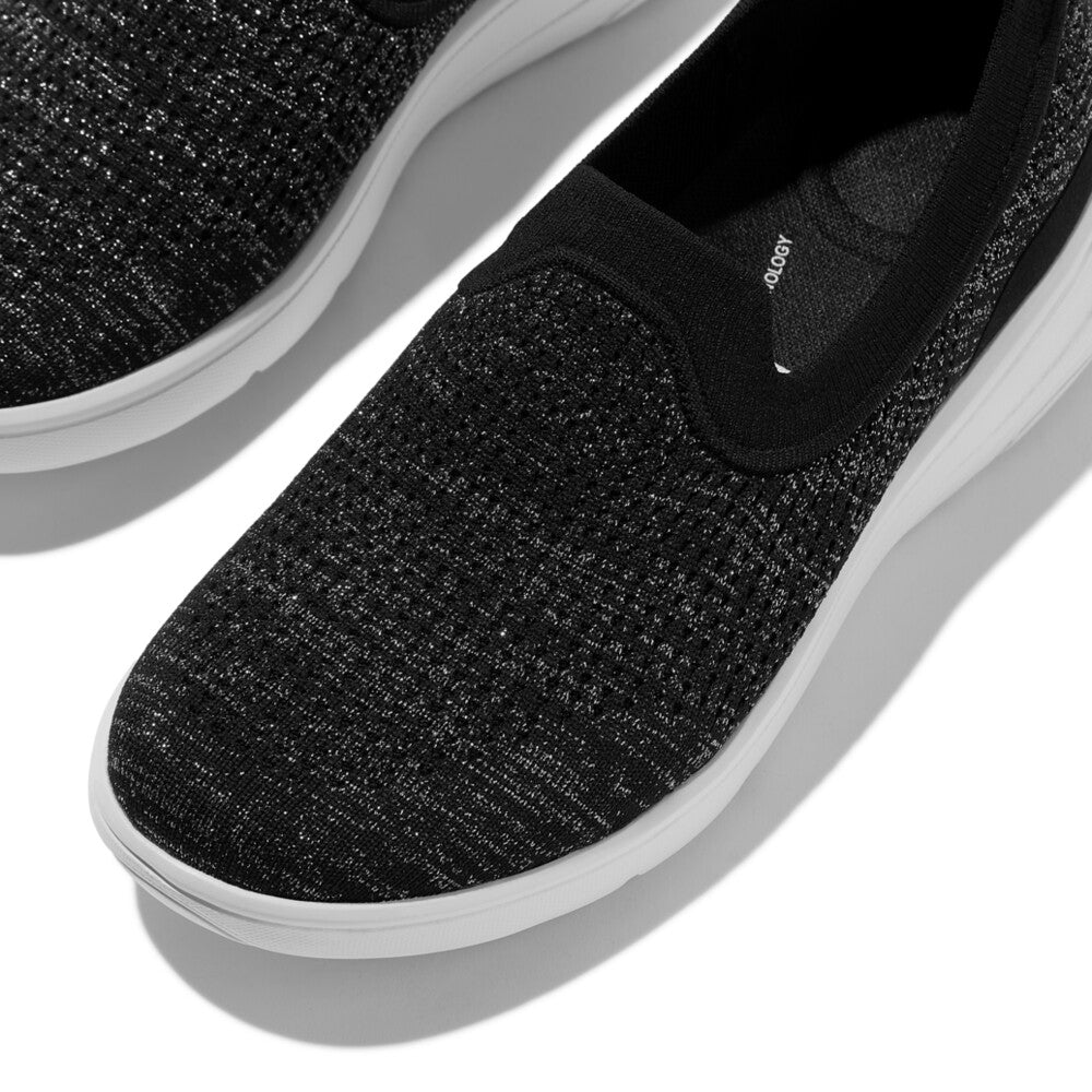 Super-Q Knit Ballet Flats Mary Jane in Black Silvereen