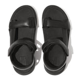 Surff Adjustable Leather Sandal in Black