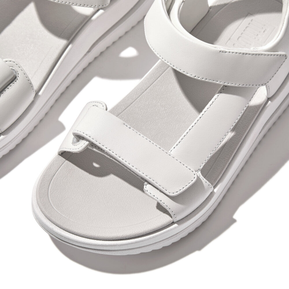 Surff Adjustable Leather Sandal in White