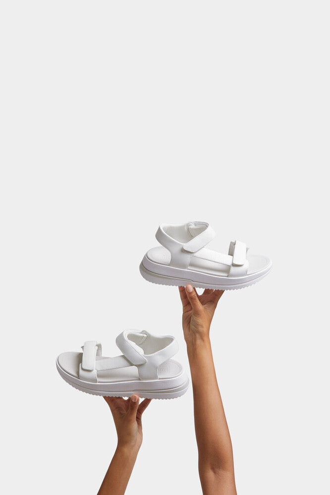 Surff Adjustable Leather Sandal in White