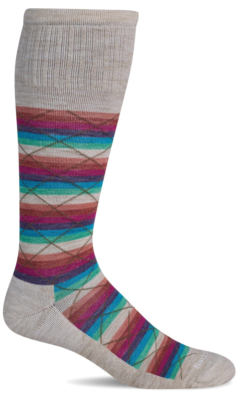 Full Array Moderate Graduated Compression Wide Calf Fit Sock in Barley