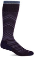 Full Flattery Moderate Graduated Compression Wide Calf Sock in BlackBerry