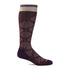 Full Floral Moderate Graduated Compression Sock Wide Calf Fit Blackberry