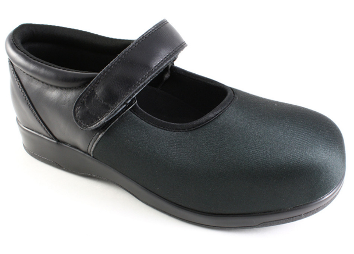 1 Strap Velcro Mary Jane in Black (WIDE Widths)