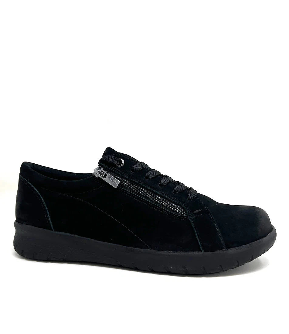 Solar Zipper Oxford in Black Nubuck