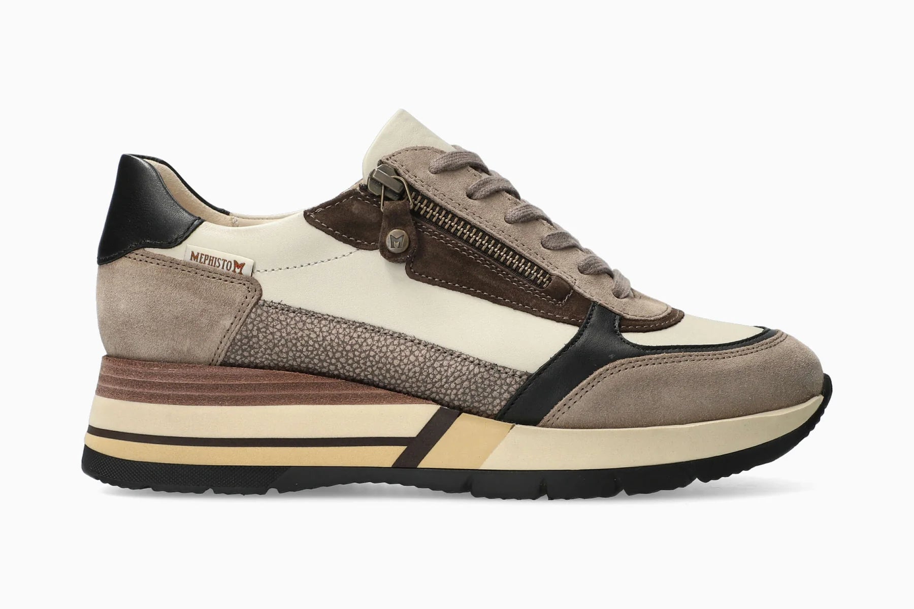 Tiziana Trendy Zipper Sneaker in Warm Grey