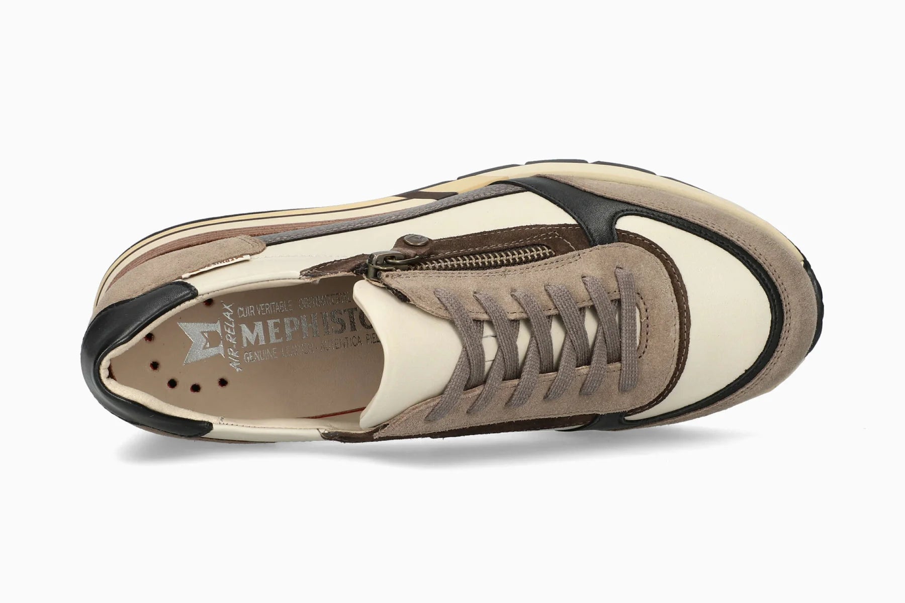 Tiziana Trendy Zipper Sneaker in Warm Grey