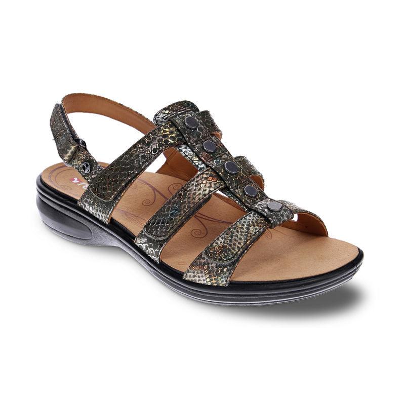 Toledo Gladiator Sandal in Peacock Python Leather