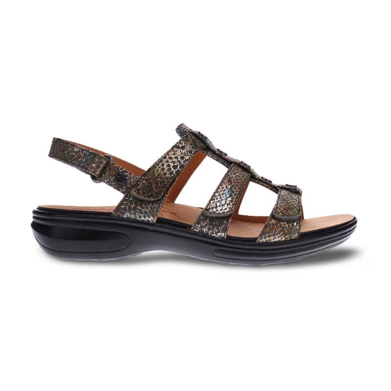 Toledo Gladiator Sandal in Peacock Python Leather