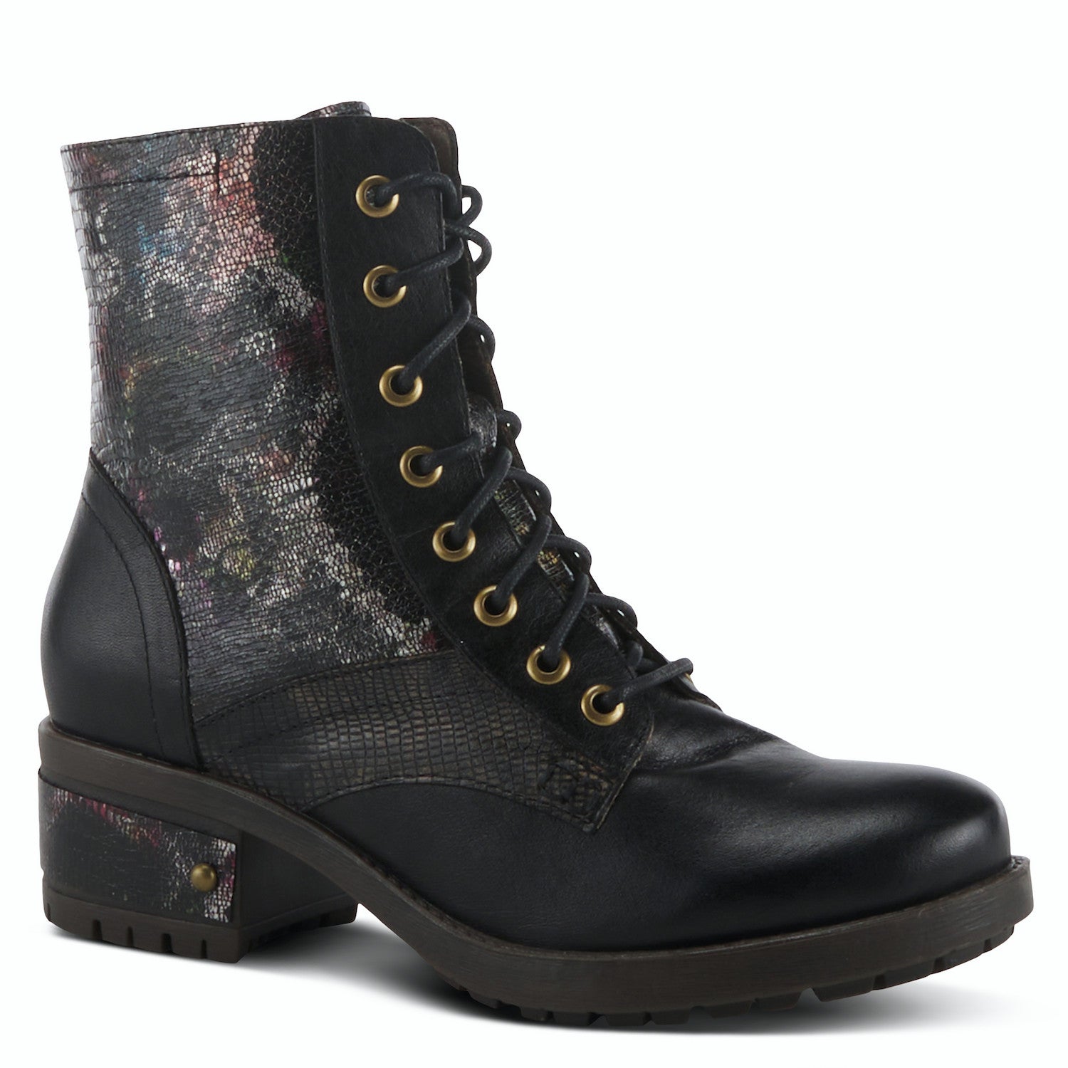 Marty Met Zipper Boot in Black Multi