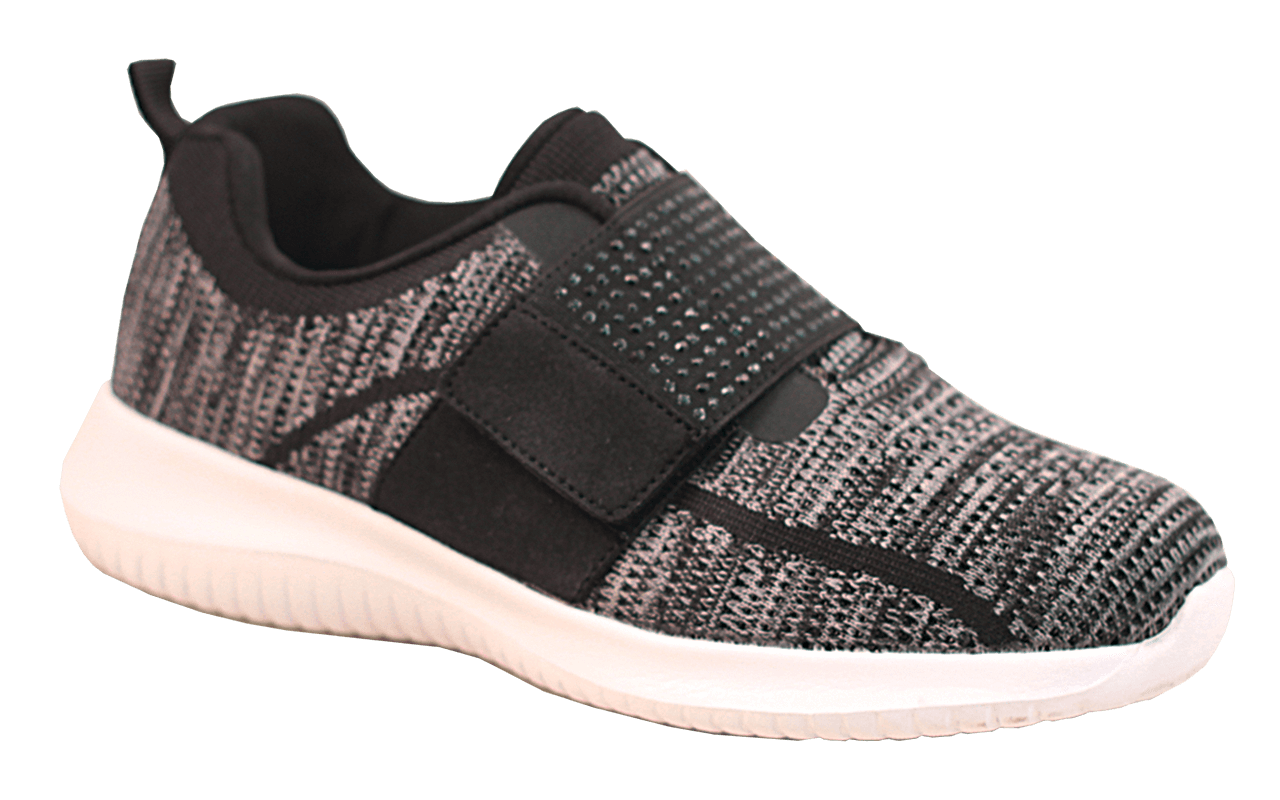 Align Velcro-Strap Mesh Sneaker in Black and Gray