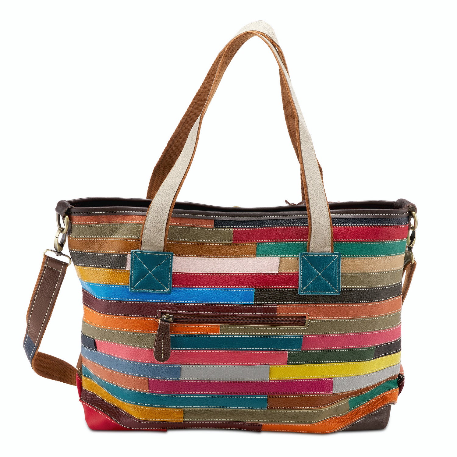 HB Applique Shoulder Bag in Rainbow Leather
